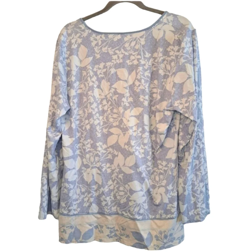 Nautica Floral Long Sleeve Top Sleepwear Loungewear Size XL